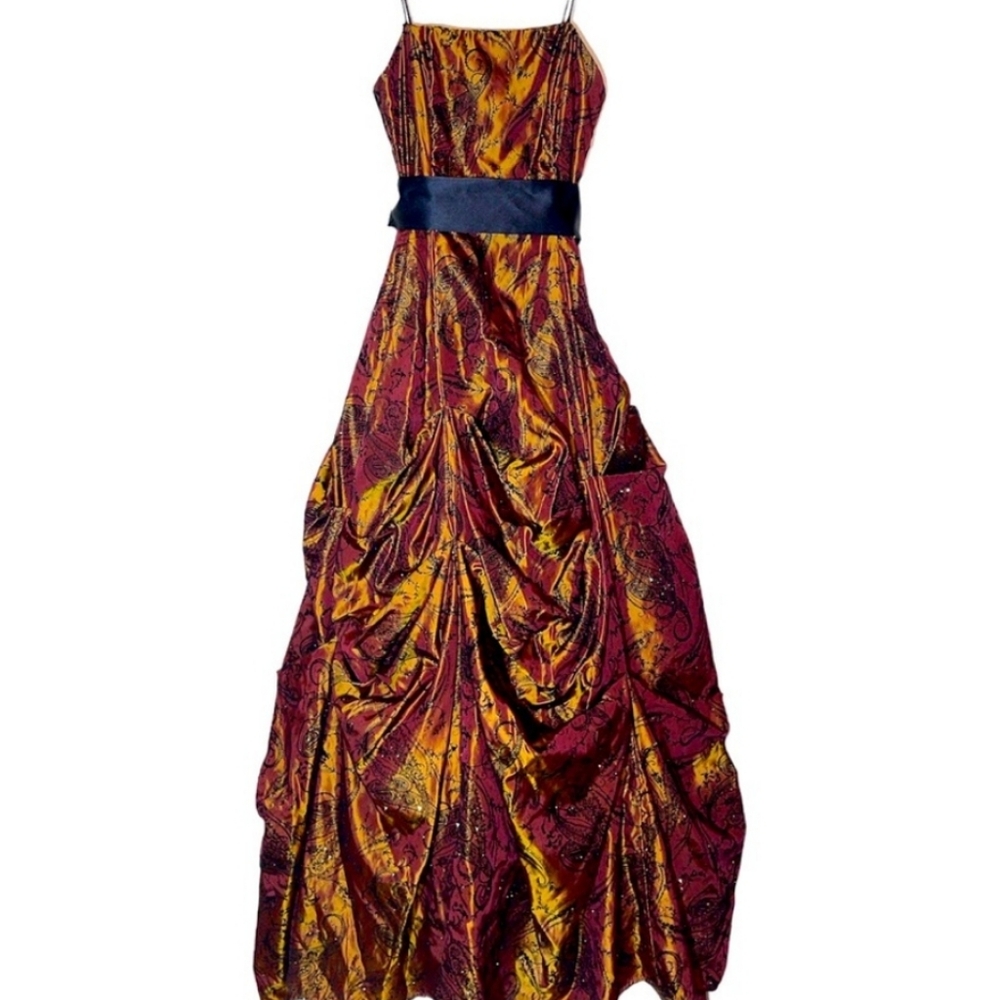 Betsy & Adam by Linda Bernell Bustle Paisley Victorian Gown